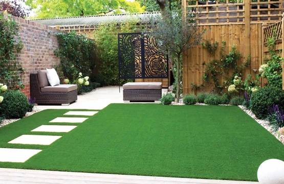Artificial grass and stepping stones — JC Style Drives website photograph