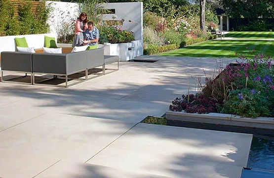 Patio paving and raised planting — JC Style Drives website photograph
